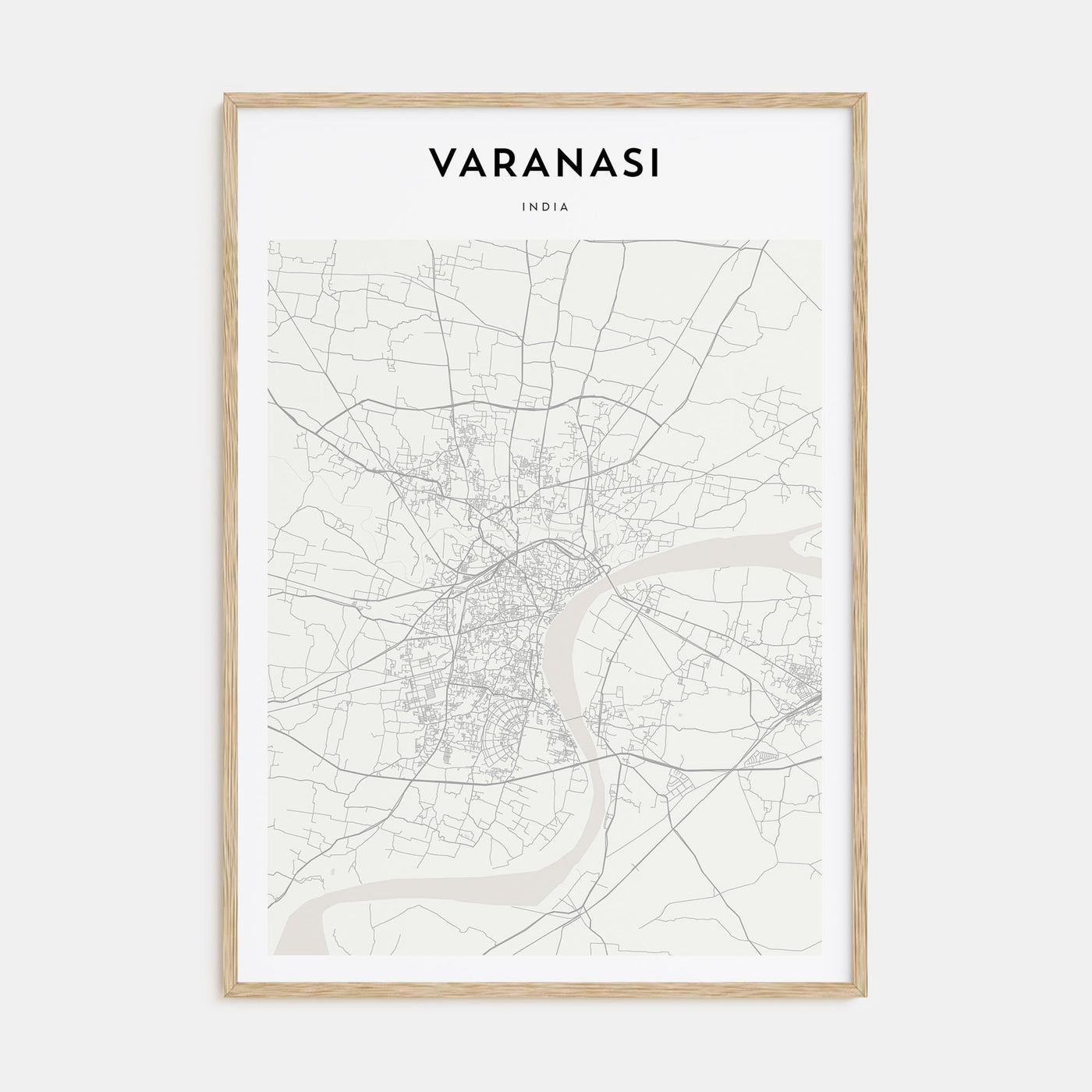 Varanasi Map Portrait Poster