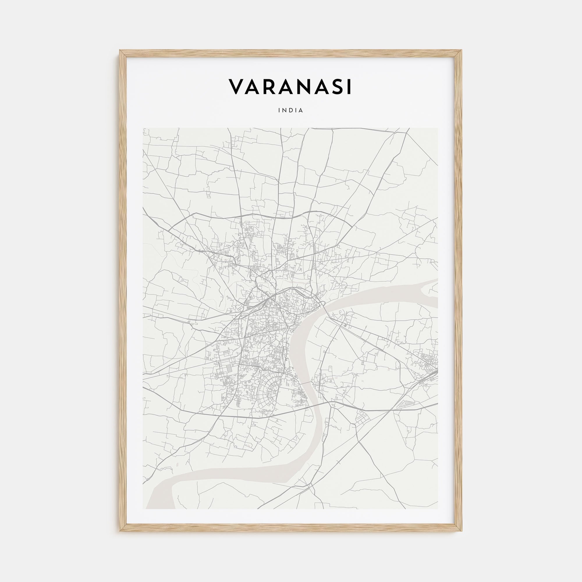 Varanasi Map Portrait Poster