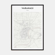 Varanasi Map Portrait Poster