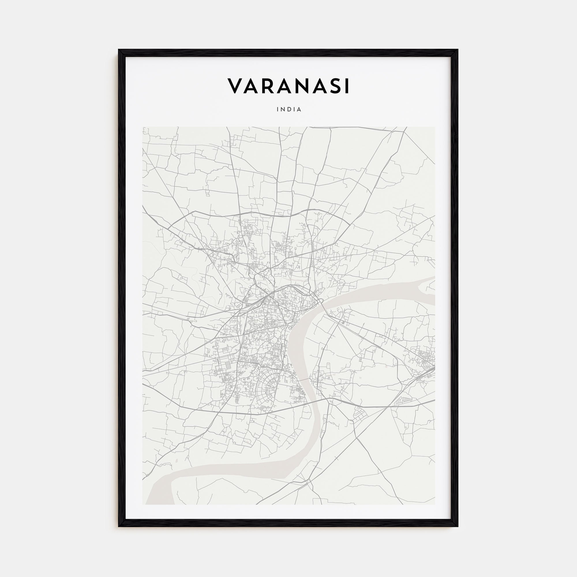 Varanasi Map Portrait Poster