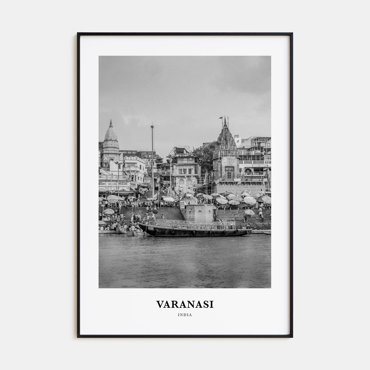 Varanasi Portrait B&W Poster