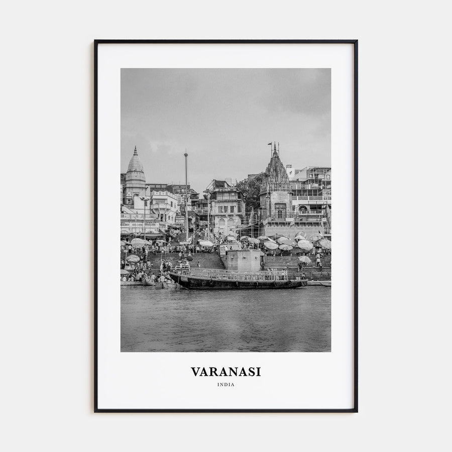 Varanasi Portrait B&W Poster