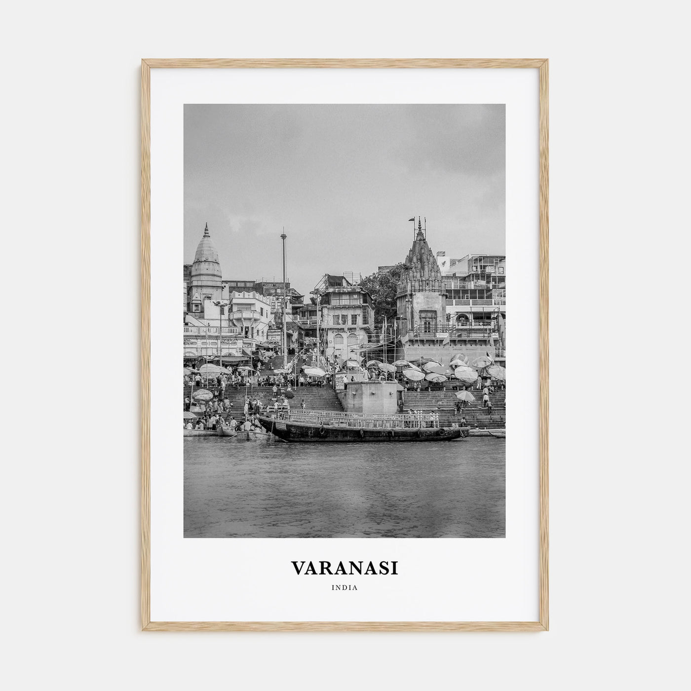 Varanasi Portrait B&W Poster