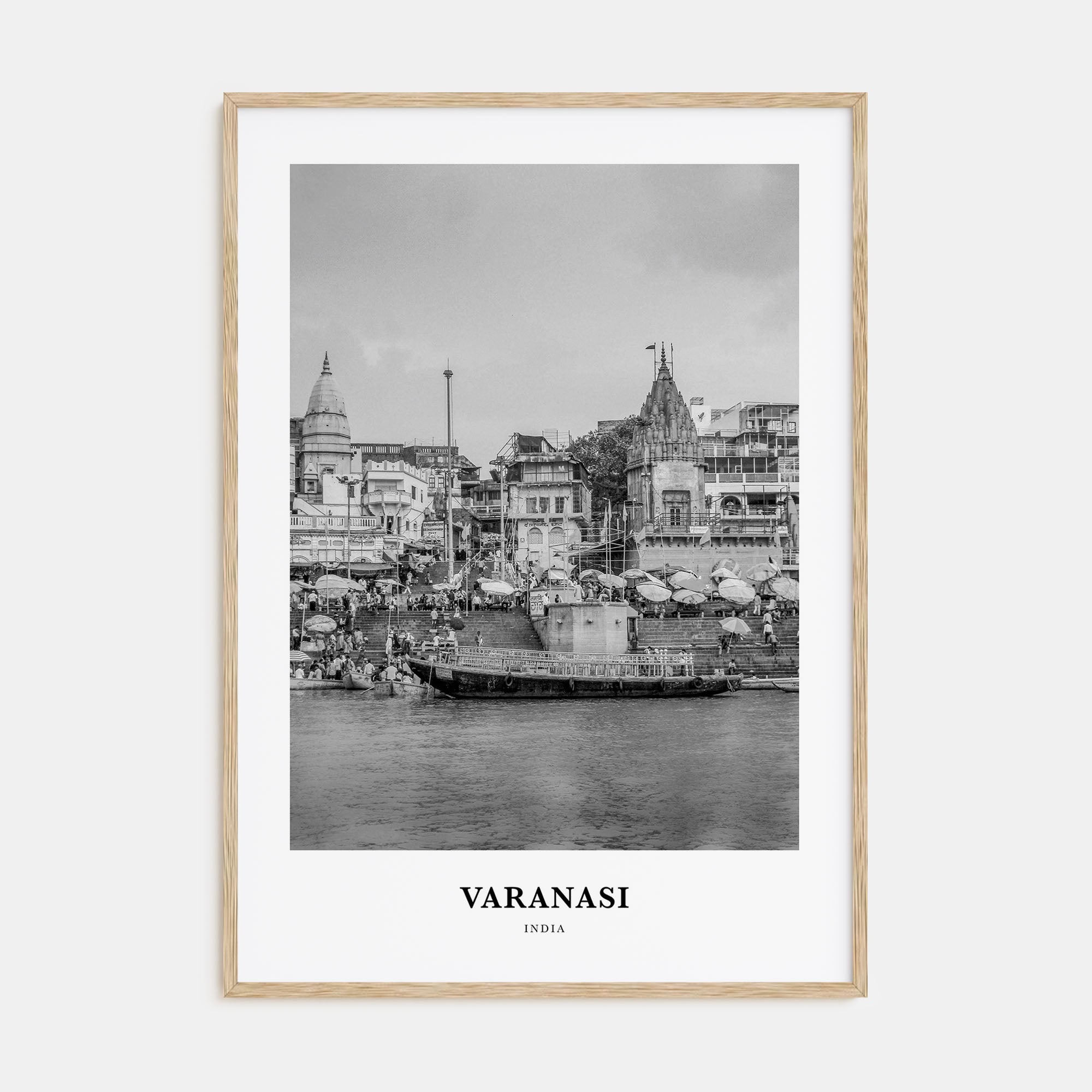 Varanasi Portrait B&W Poster