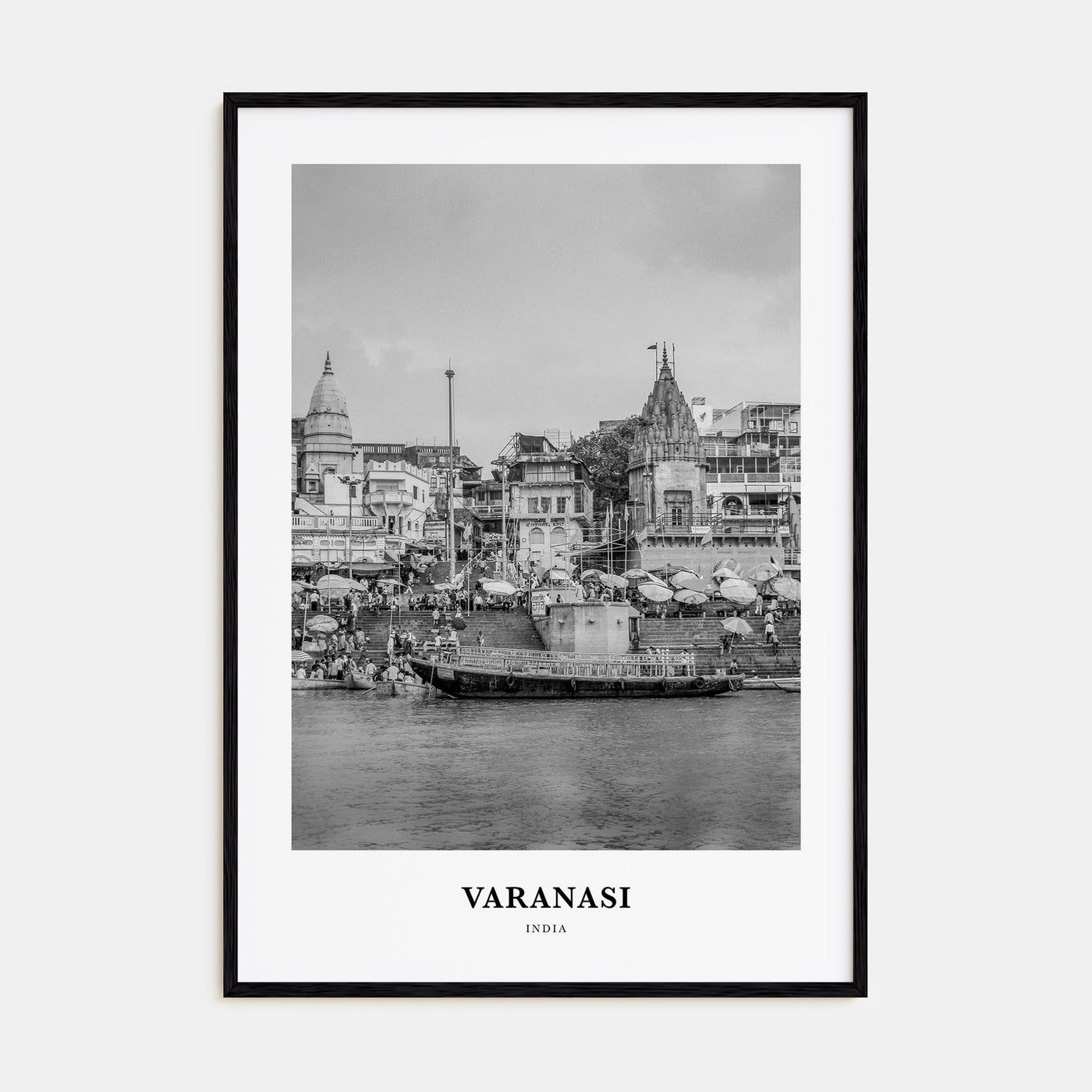 Varanasi Portrait B&W Poster