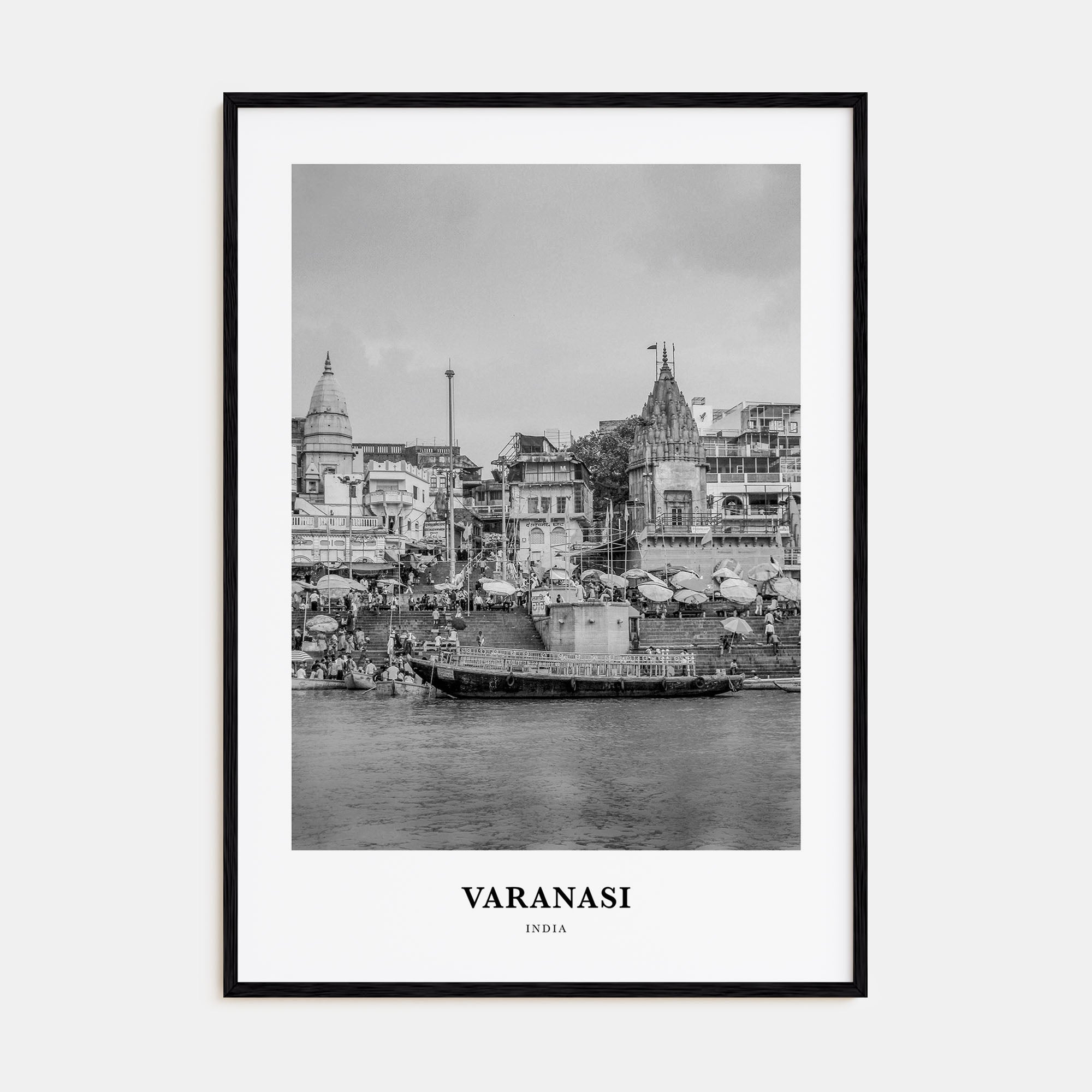 Varanasi Portrait B&W Poster