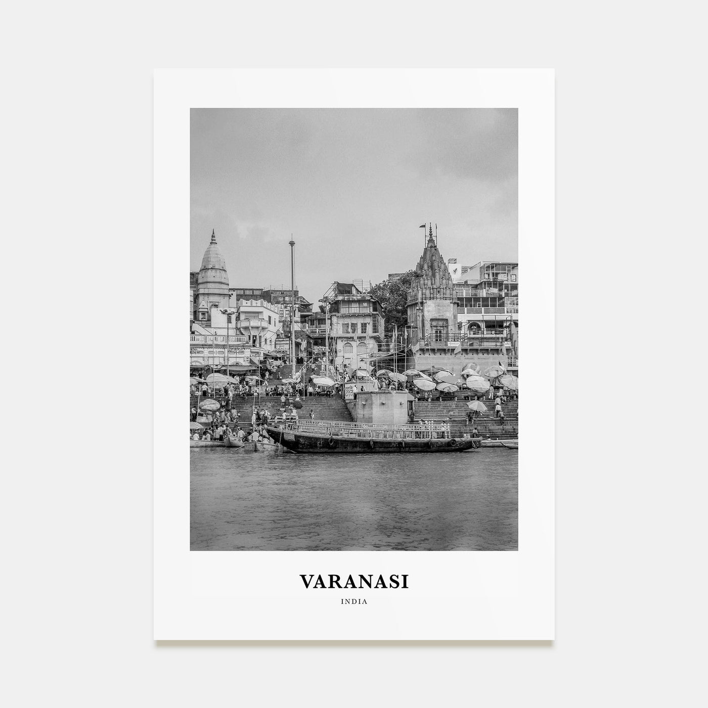 Varanasi Portrait B&W Poster