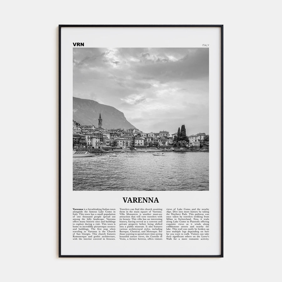 Varenna Travel B&W Poster