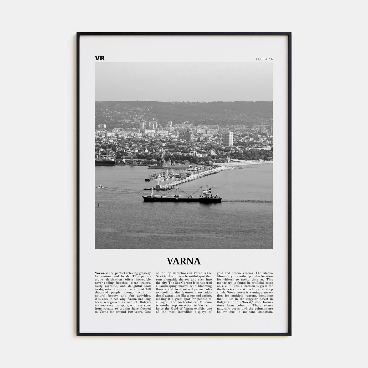 Varna Travel B&W Poster