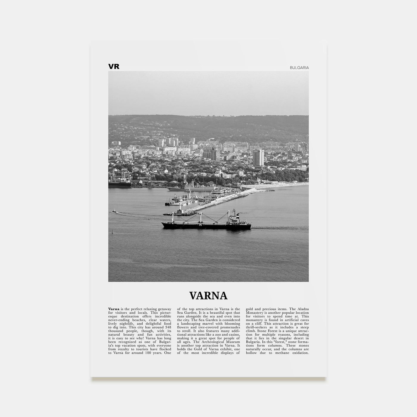 Varna Travel B&W Poster