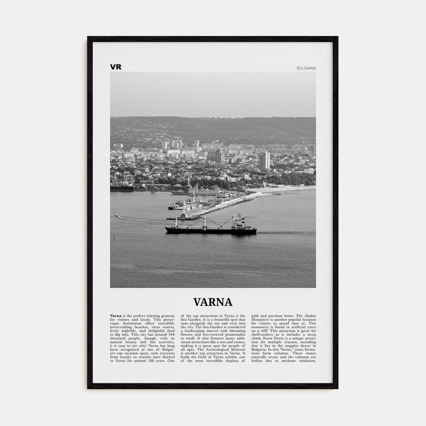 Varna Travel B&W Poster