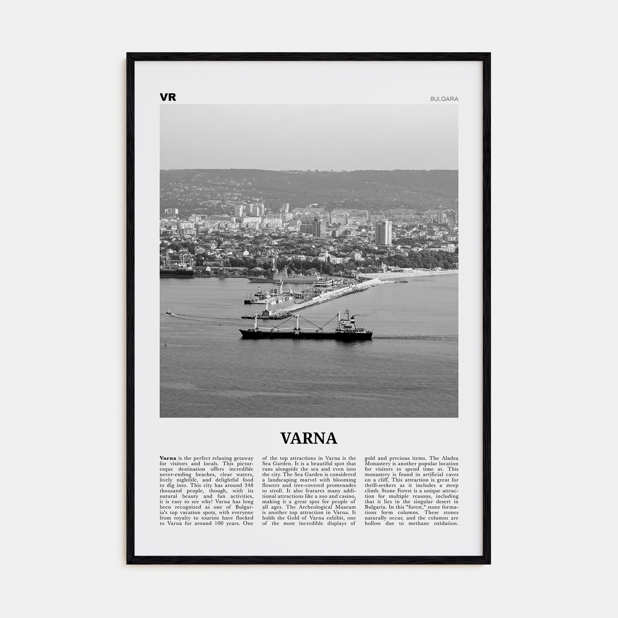 Varna Travel B&W Poster