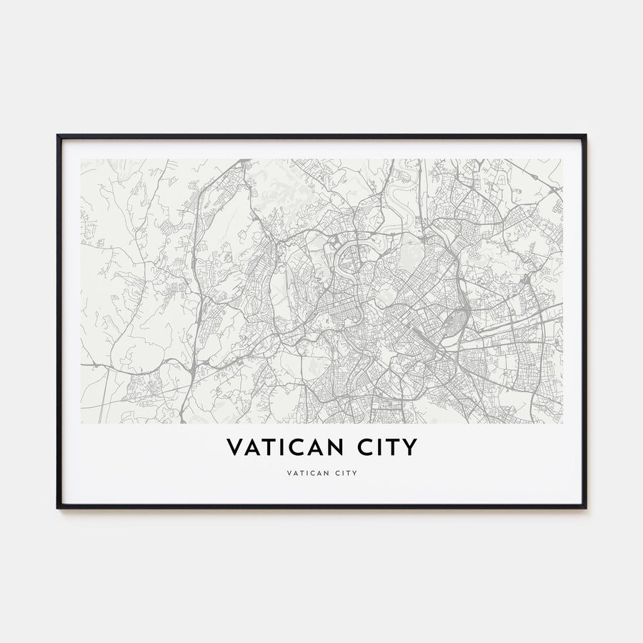 Vatican City Map Landscape Poster