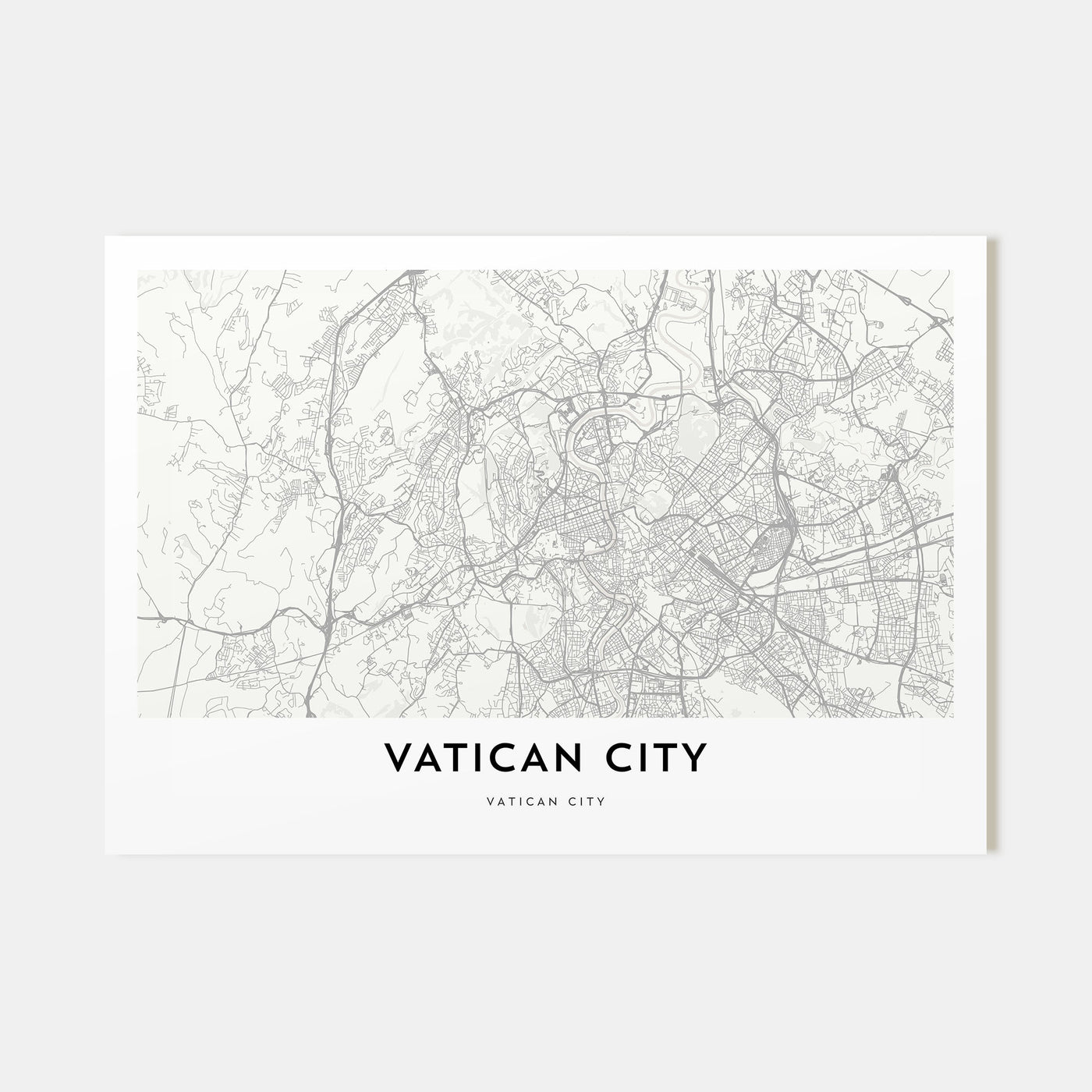 Vatican City Map Landscape Poster