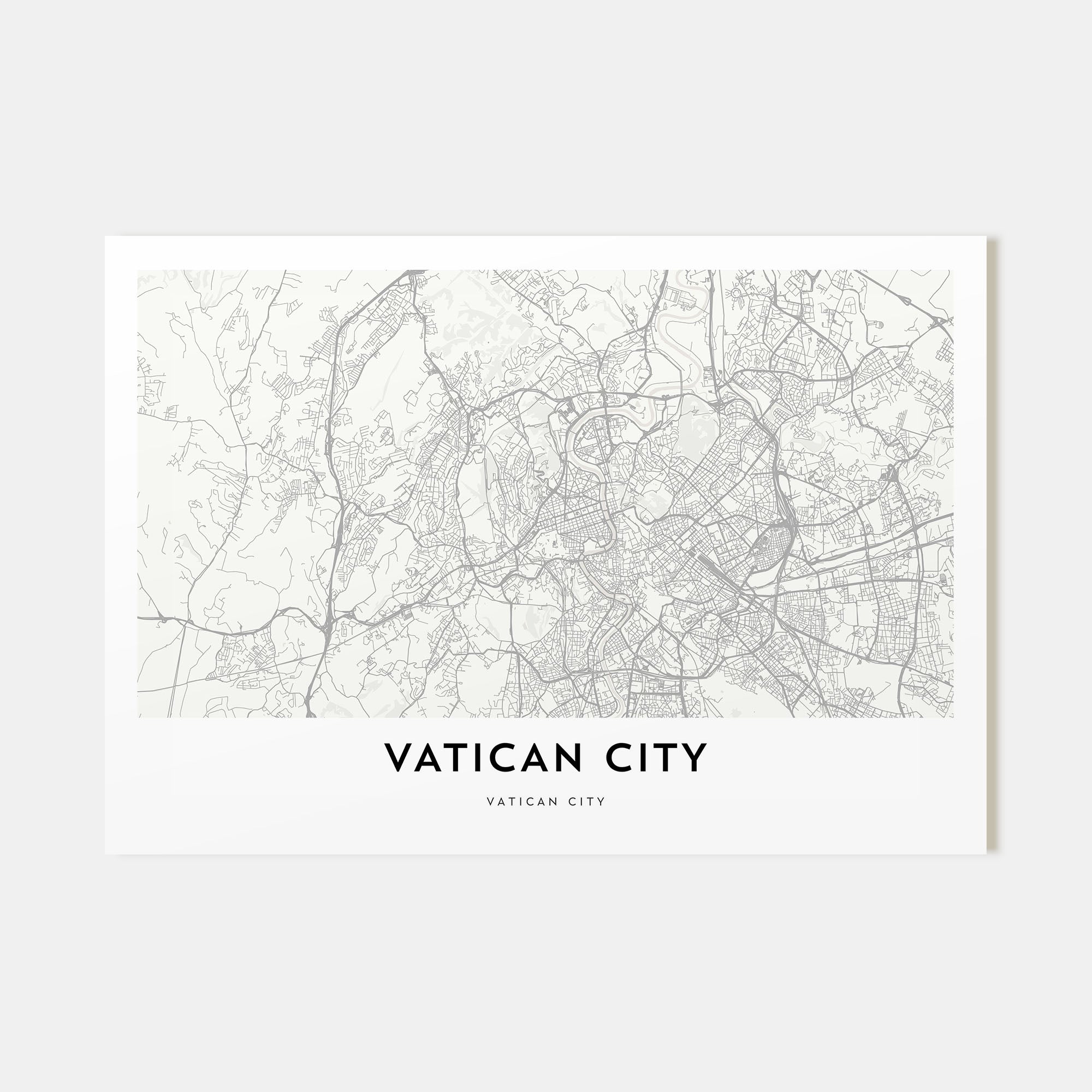Vatican City Map Landscape Poster