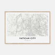 Vatican City Map Landscape Poster