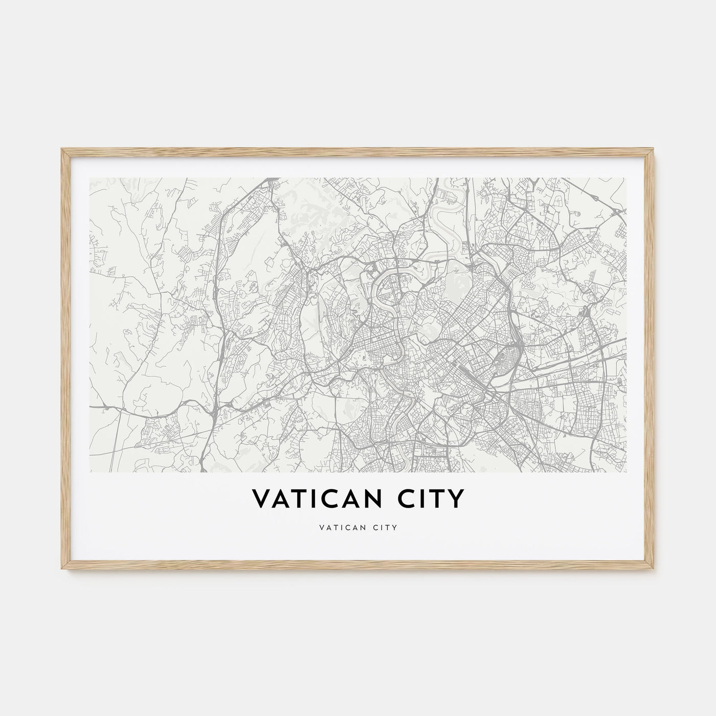 Vatican City Map Landscape Poster