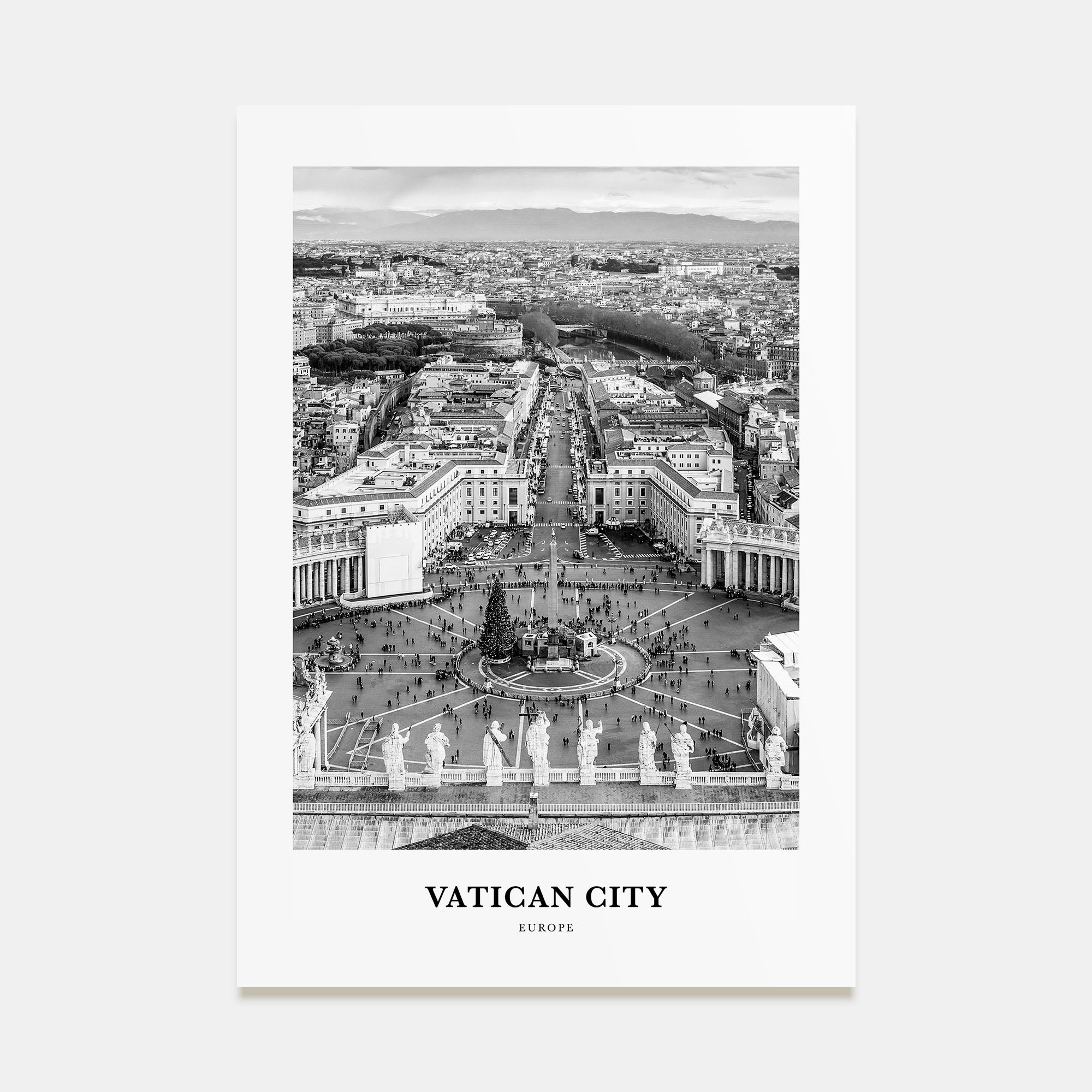 Vatican City Portrait B&W Poster