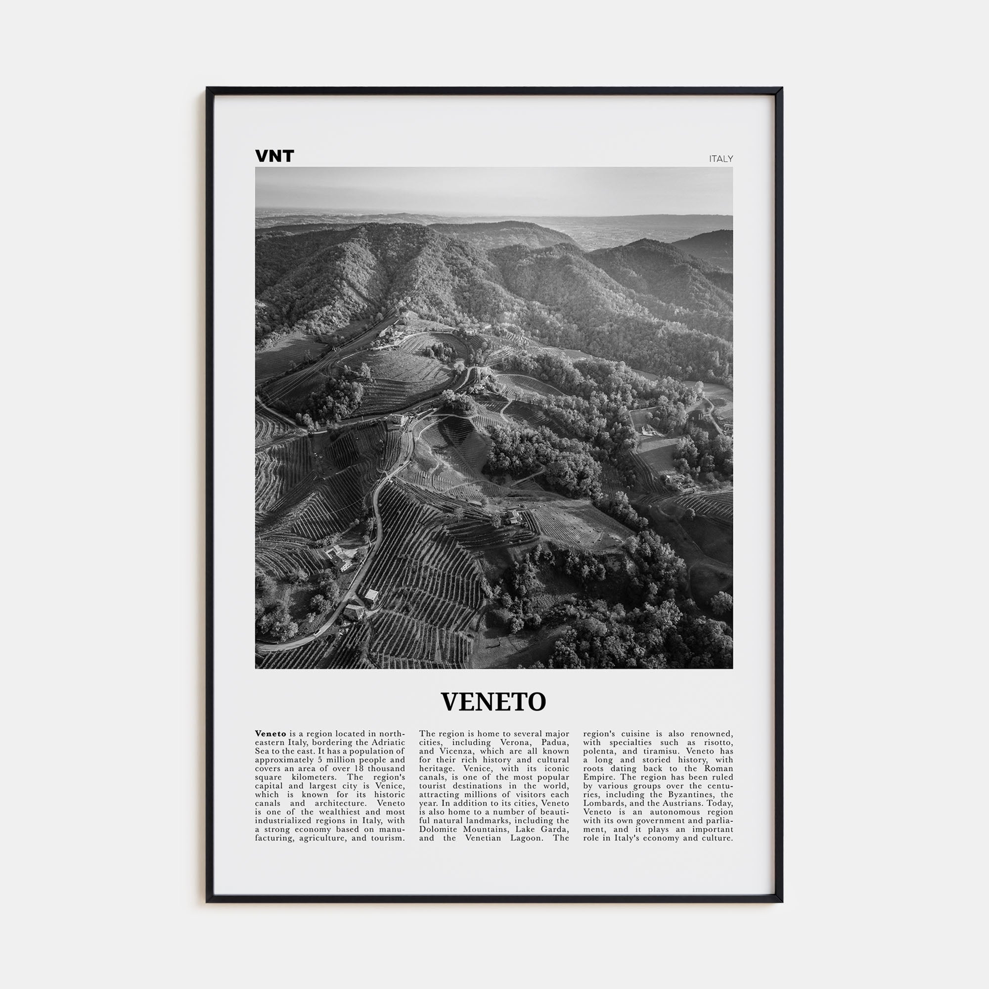Veneto Travel B&W Poster