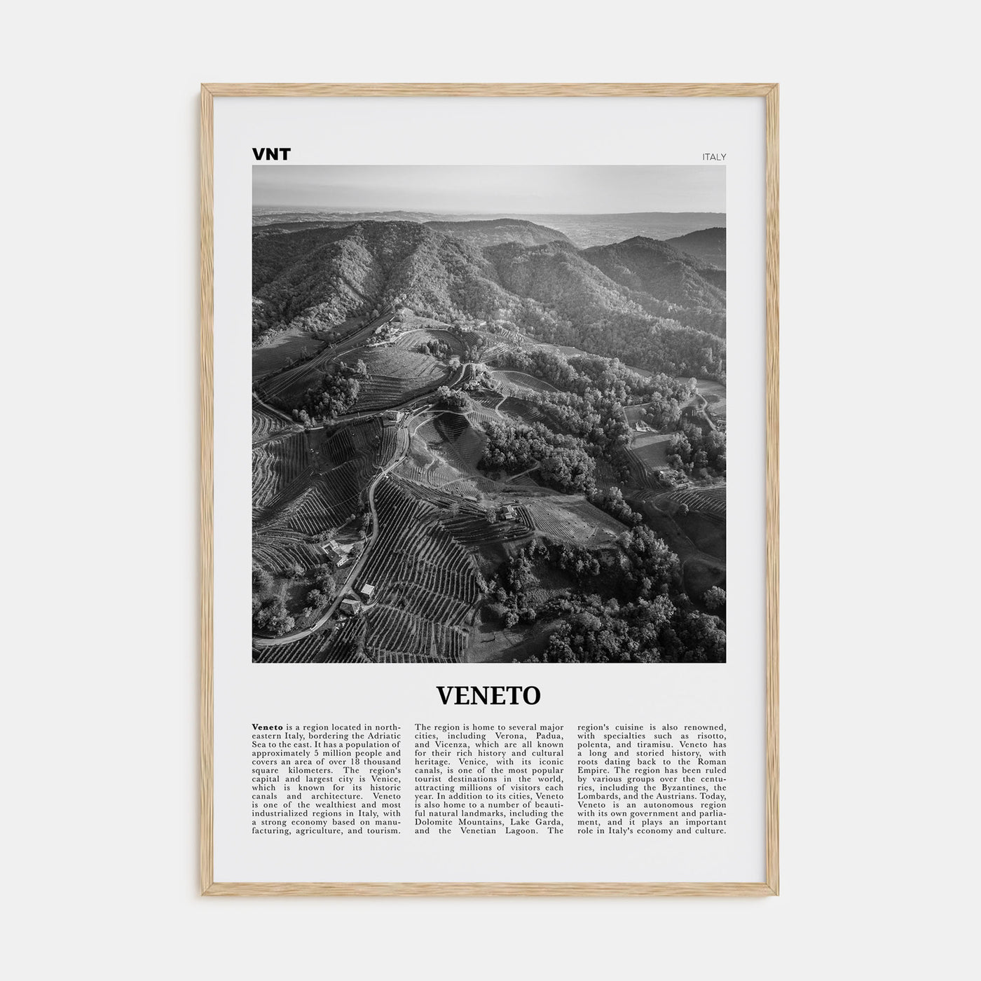 Veneto Travel B&W Poster