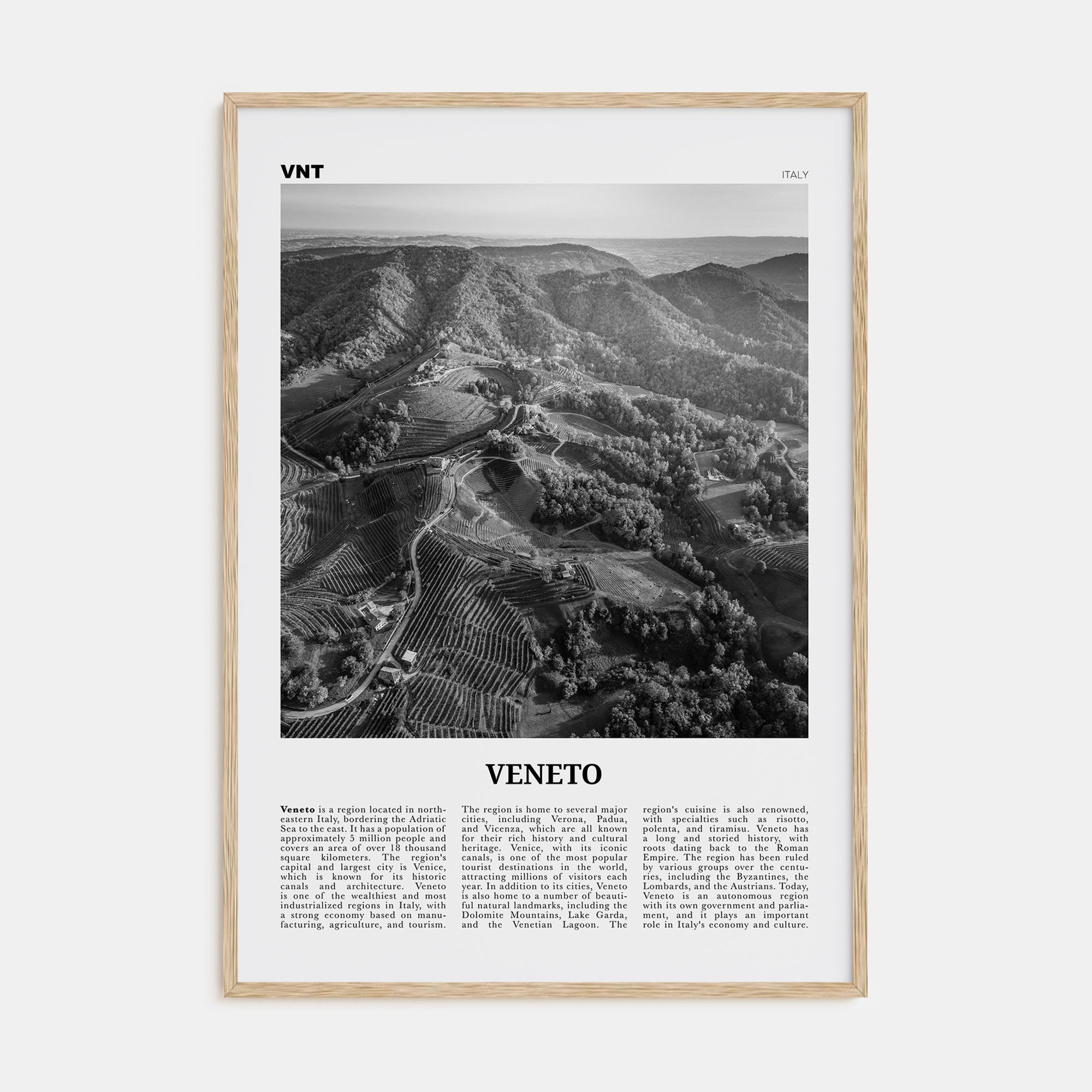 Veneto Travel B&W Poster