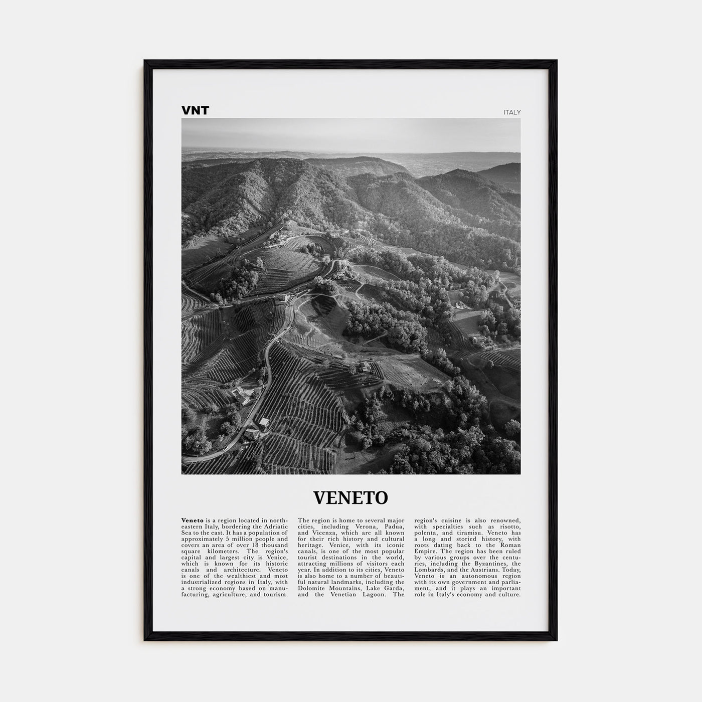 Veneto Travel B&W Poster