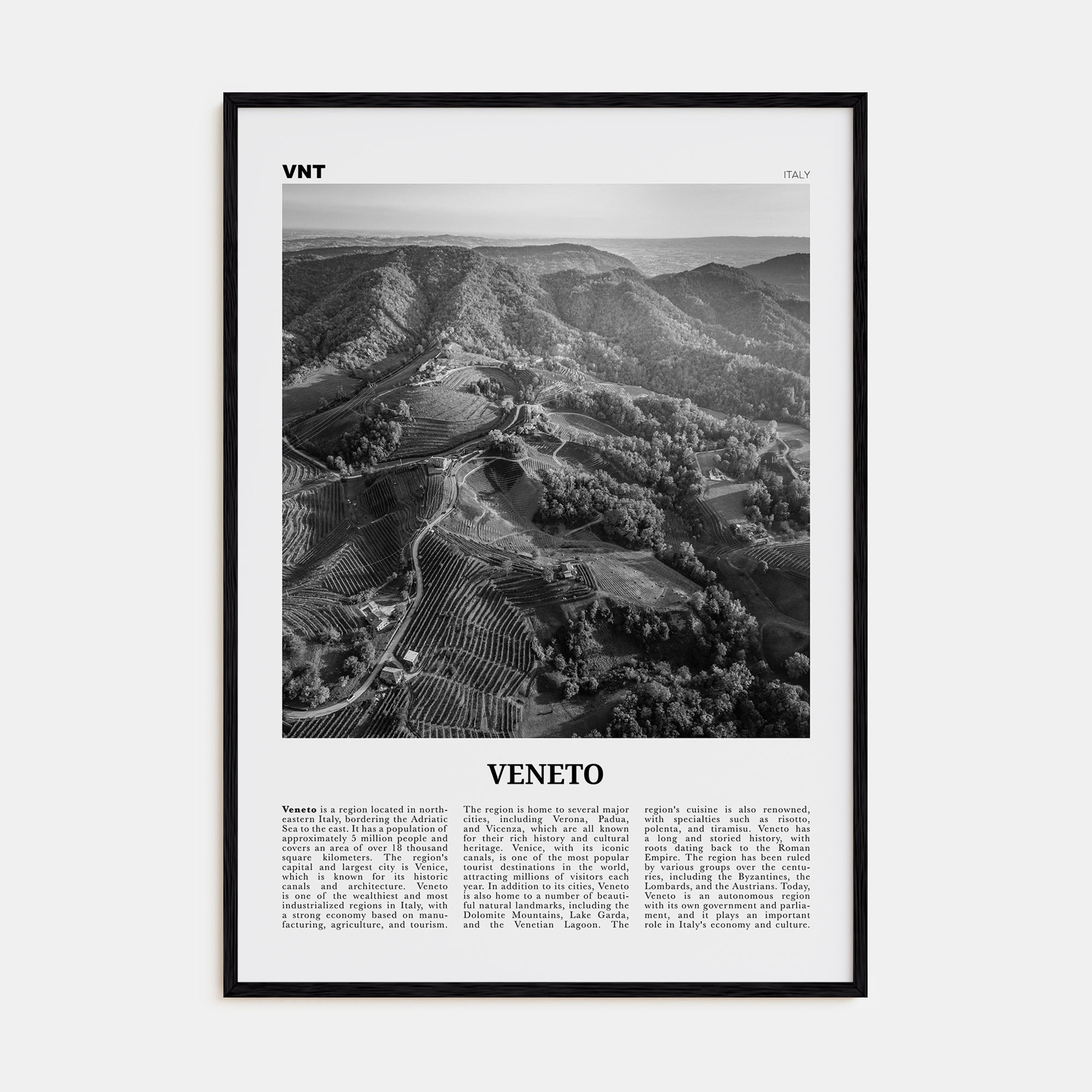 Veneto Travel B&W Poster