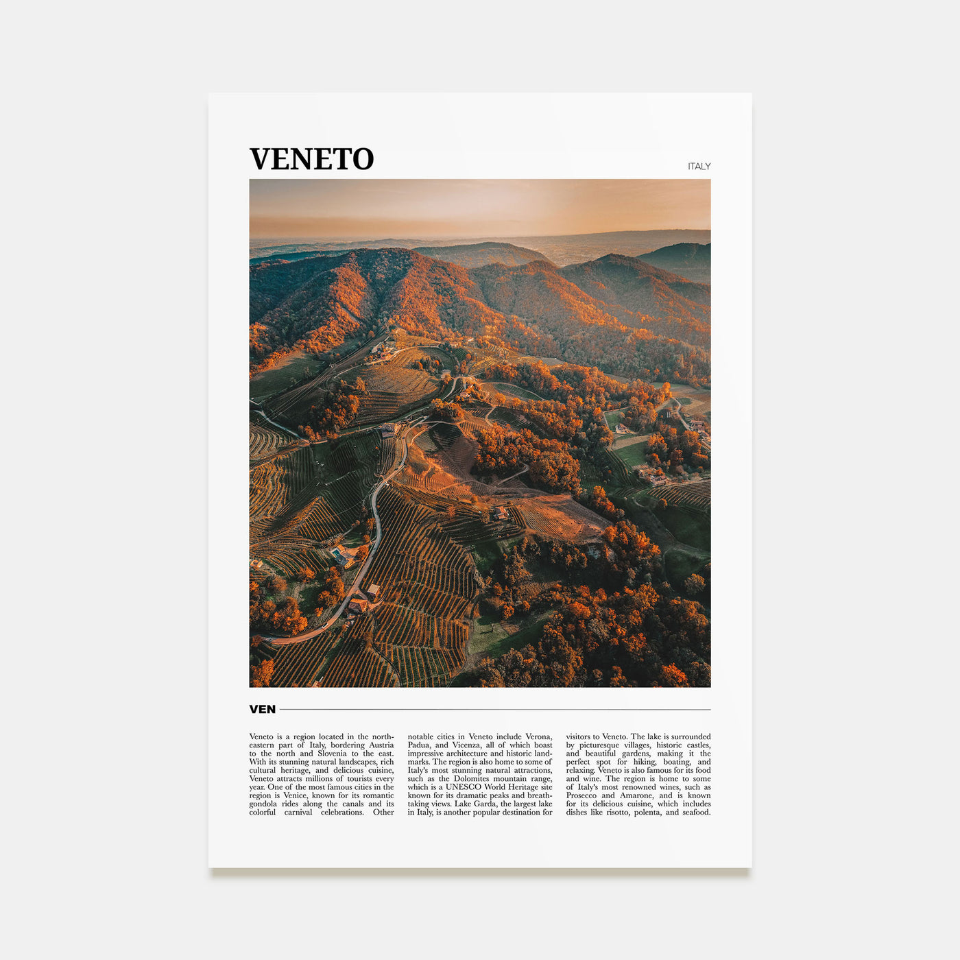 Veneto Travel Color Poster