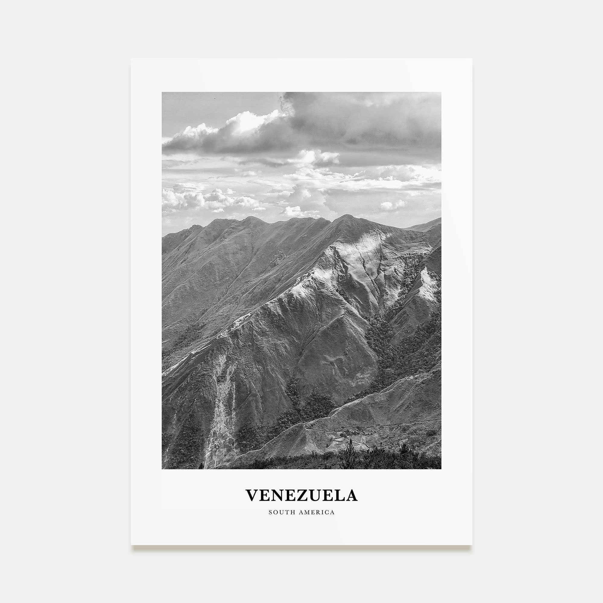 Venezuela Portrait B&W Poster