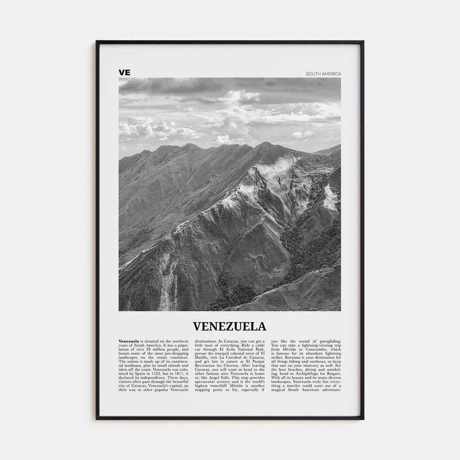 Venezuela Travel B&W Poster