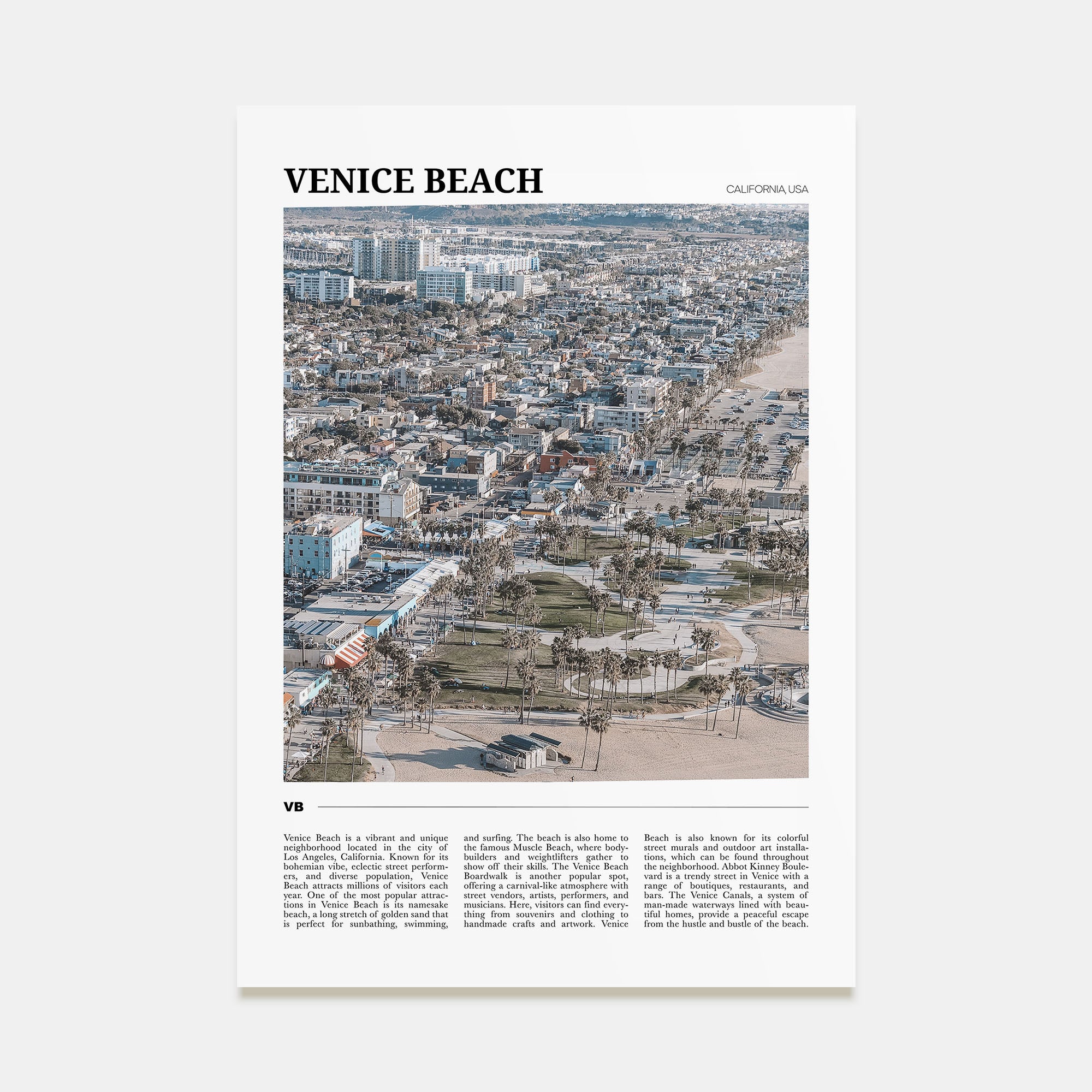 Venice Beach Travel Color Poster