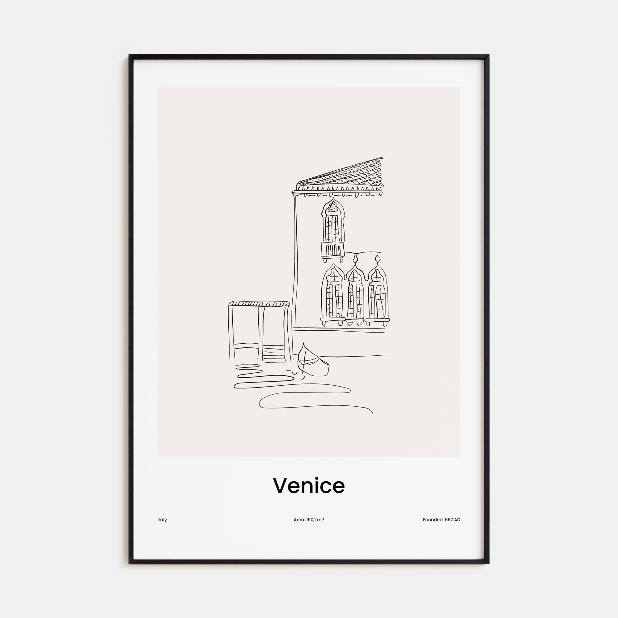 Venice Drawn No 1 Poster