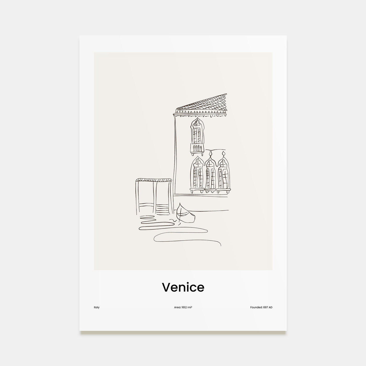 Venice Drawn No 1 Poster