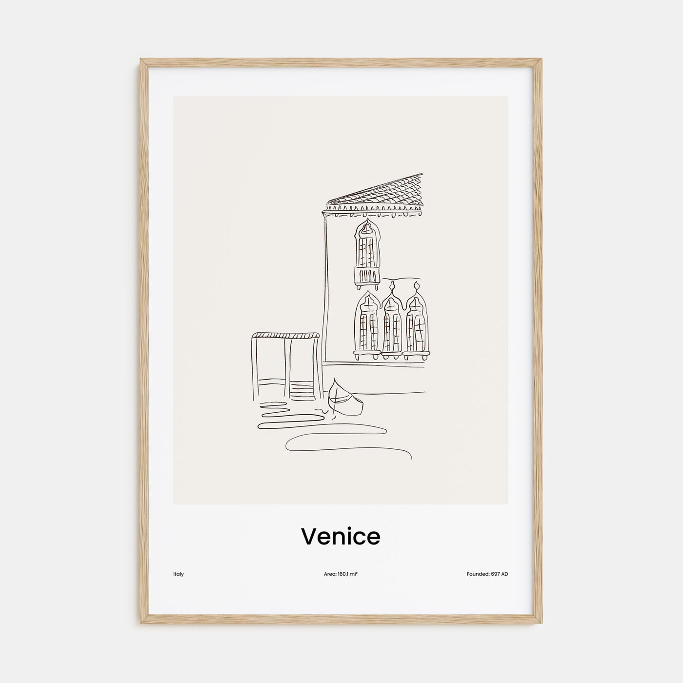 Venice Drawn No 1 Poster