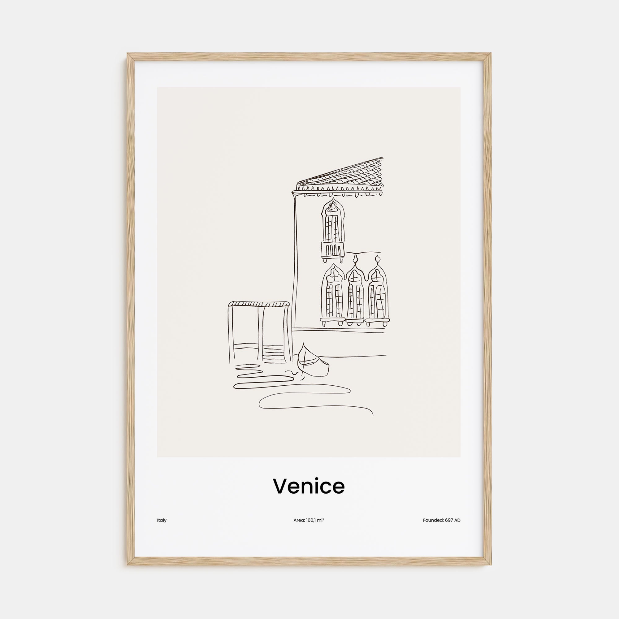 Venice Drawn No 1 Poster