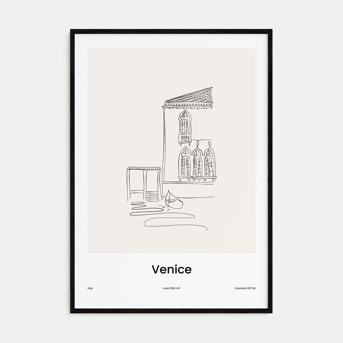 Venice Drawn No 1 Poster