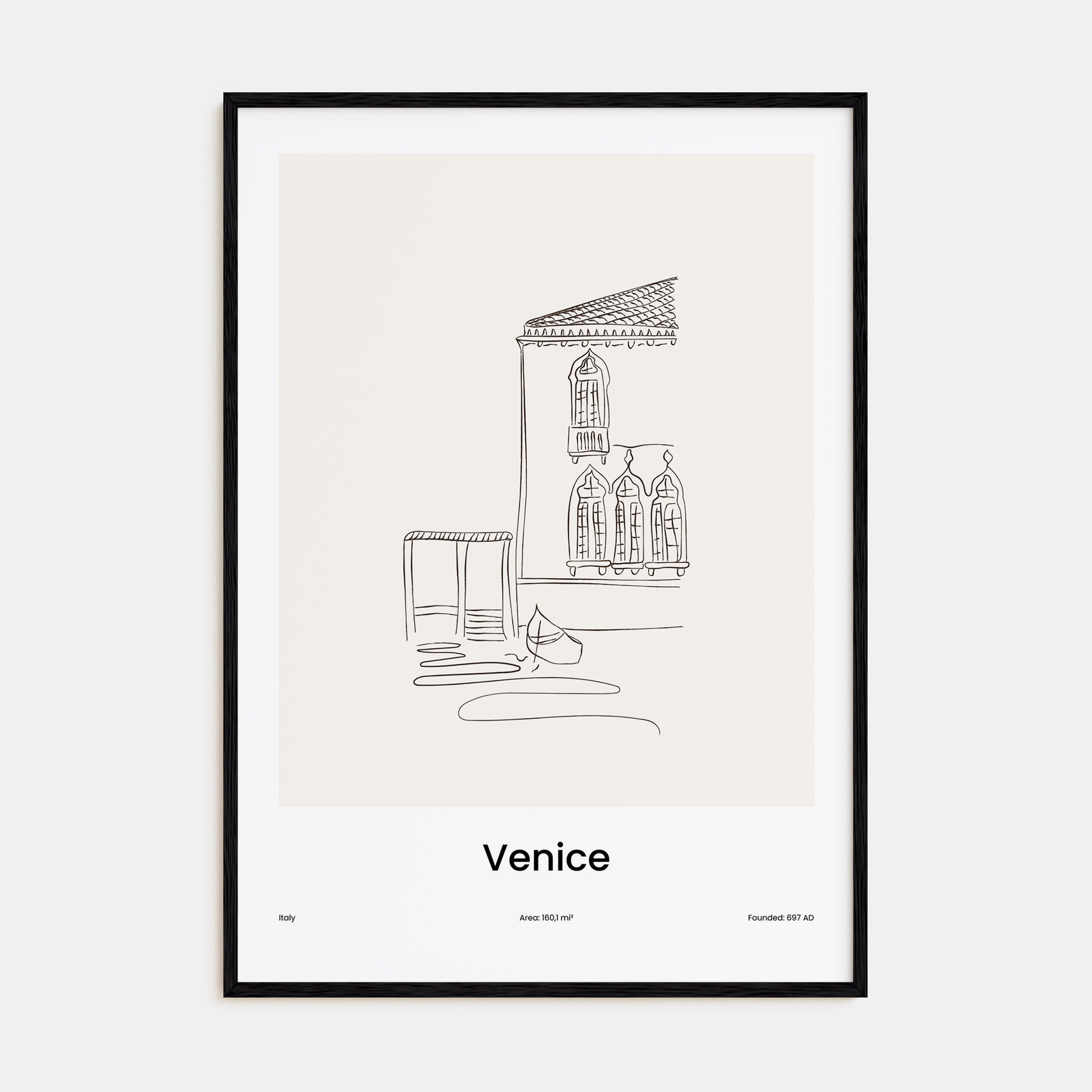 Venice Drawn No 1 Poster