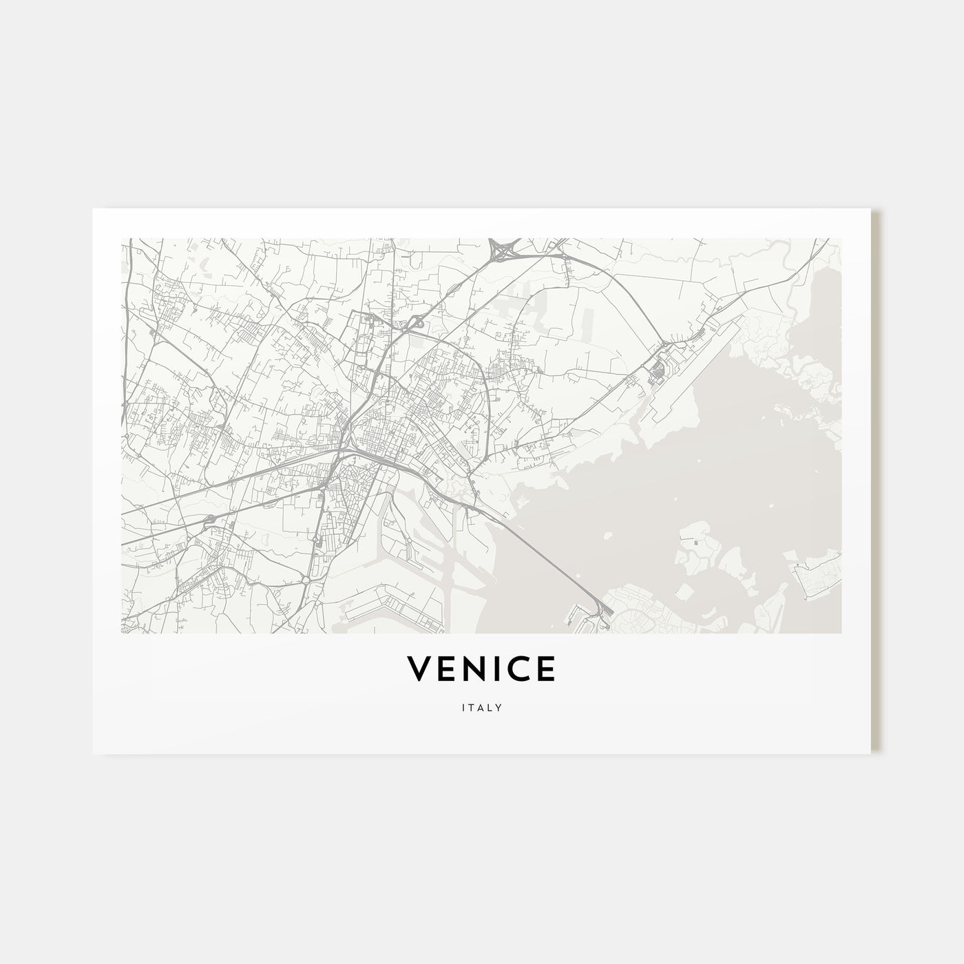 Venice Map Landscape Poster