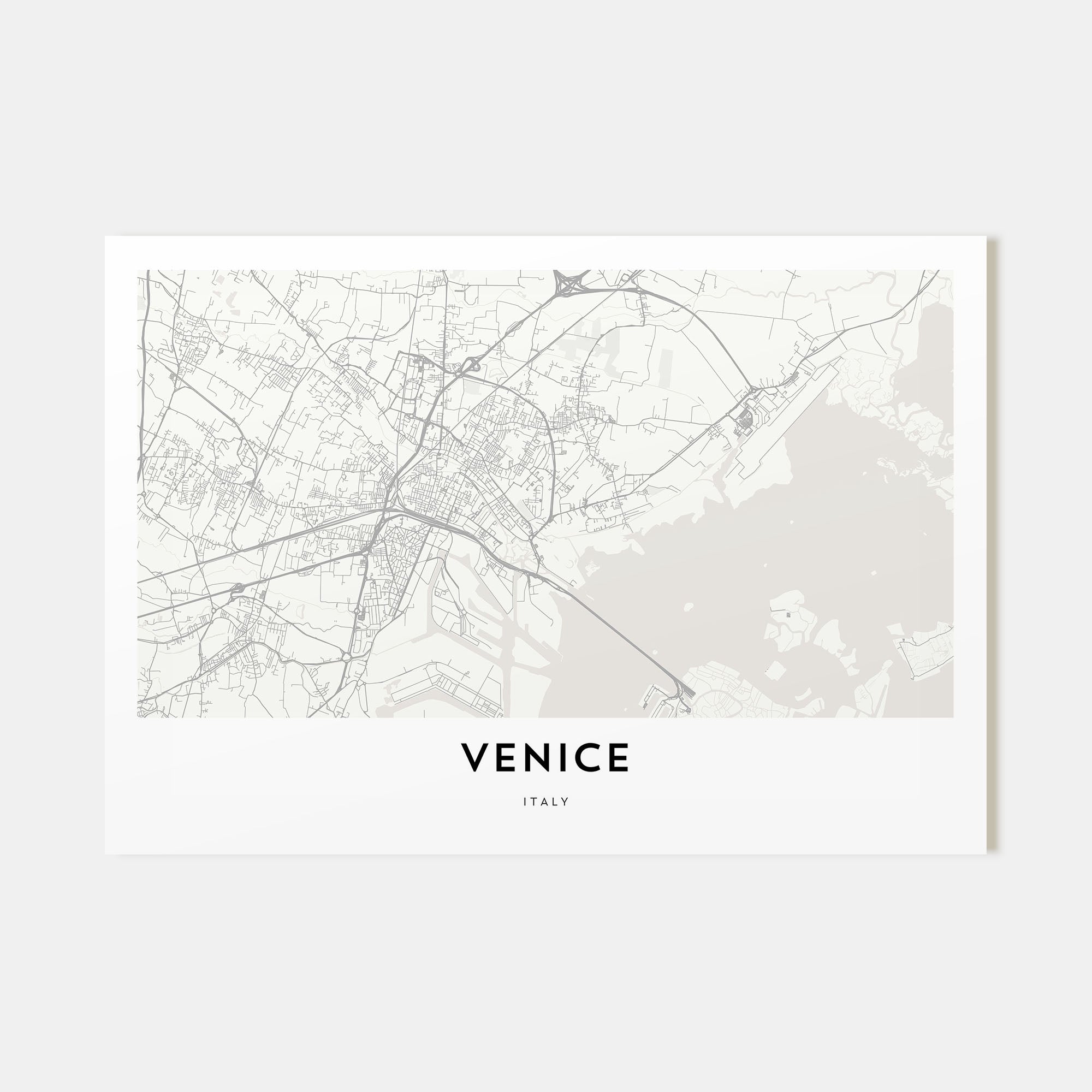 Venice Map Landscape Poster