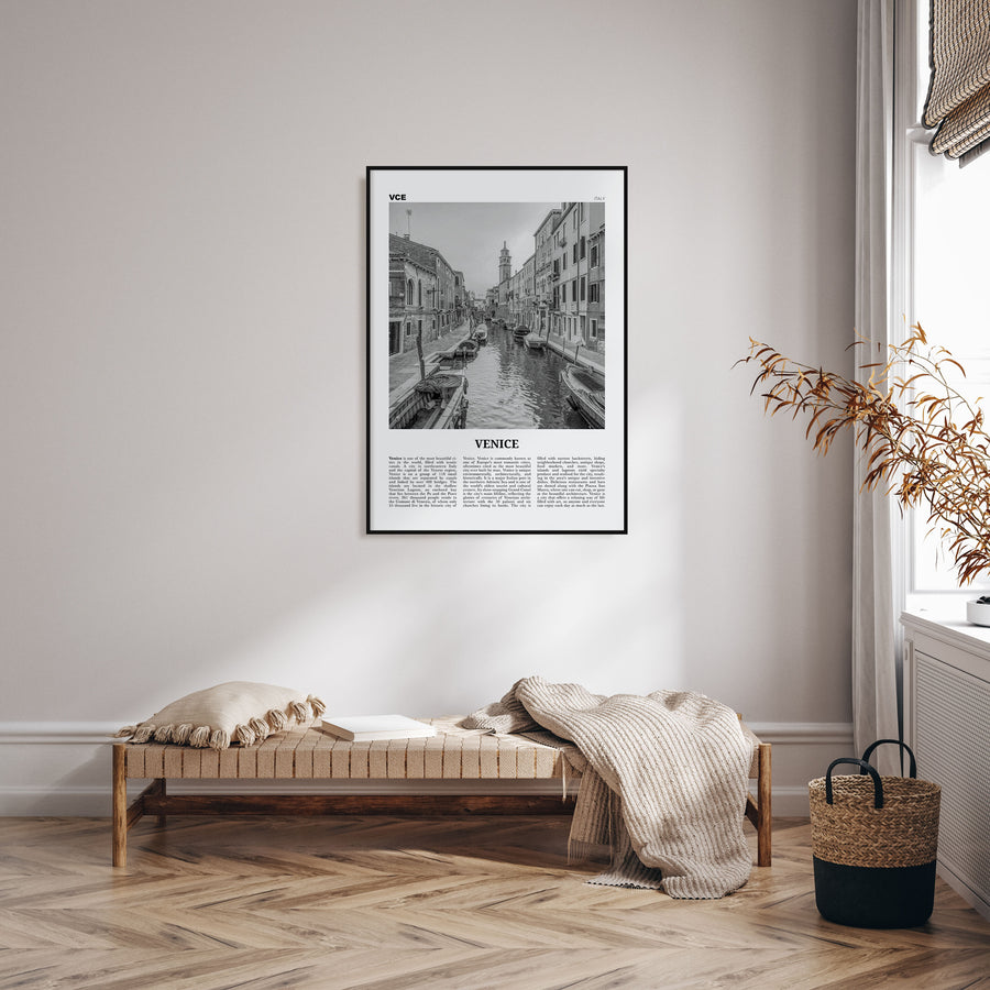 Venice Travel B&W No 1 Poster