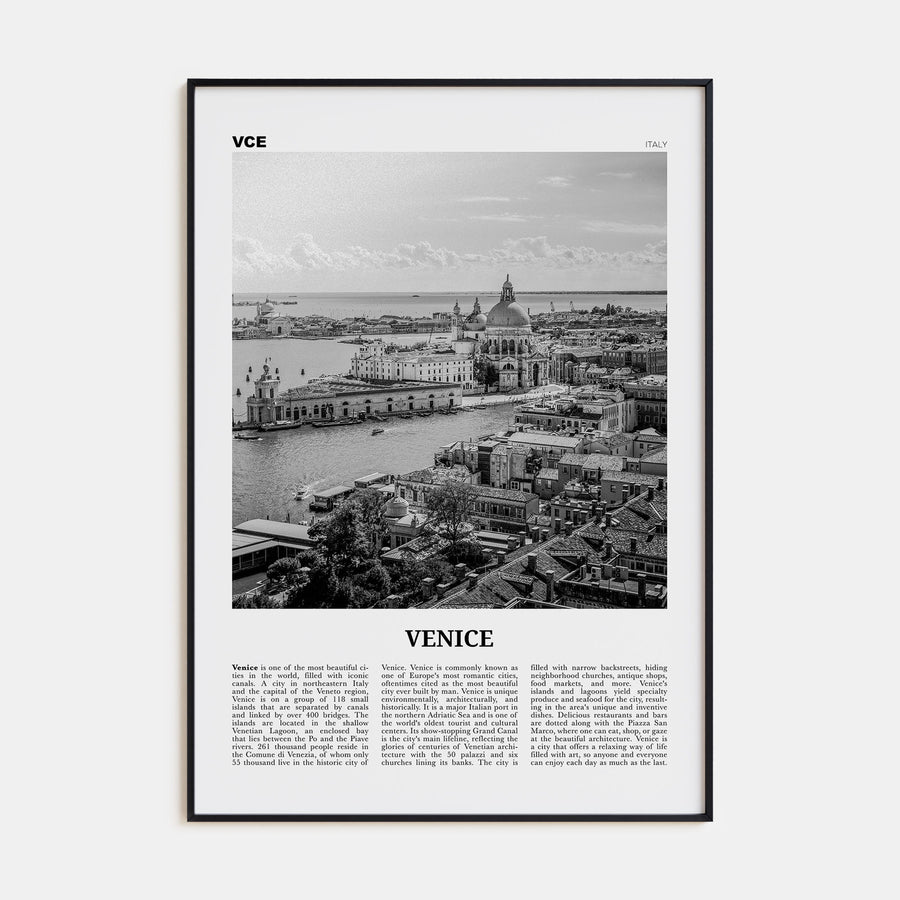 Venice Travel B&W No 3 Poster