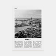 Venice Travel B&W No 3 Poster