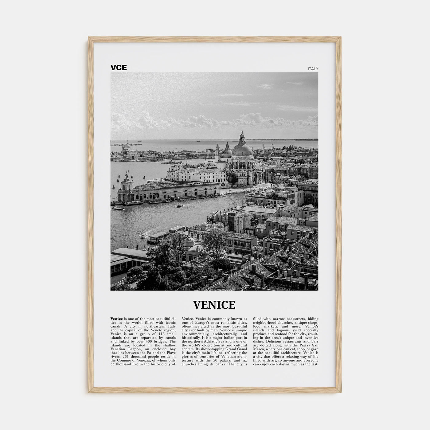 Venice Travel B&W No 3 Poster