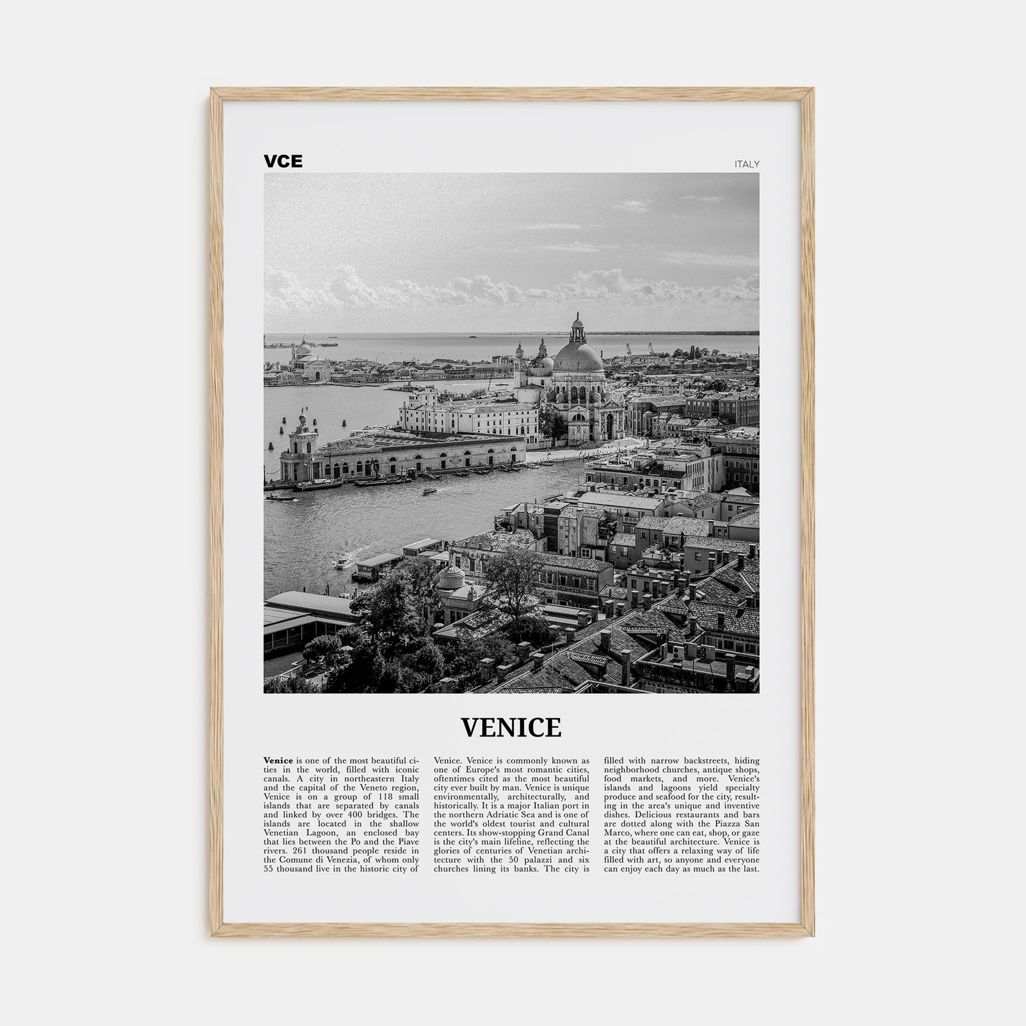 Venice Travel B&W No 3 Poster