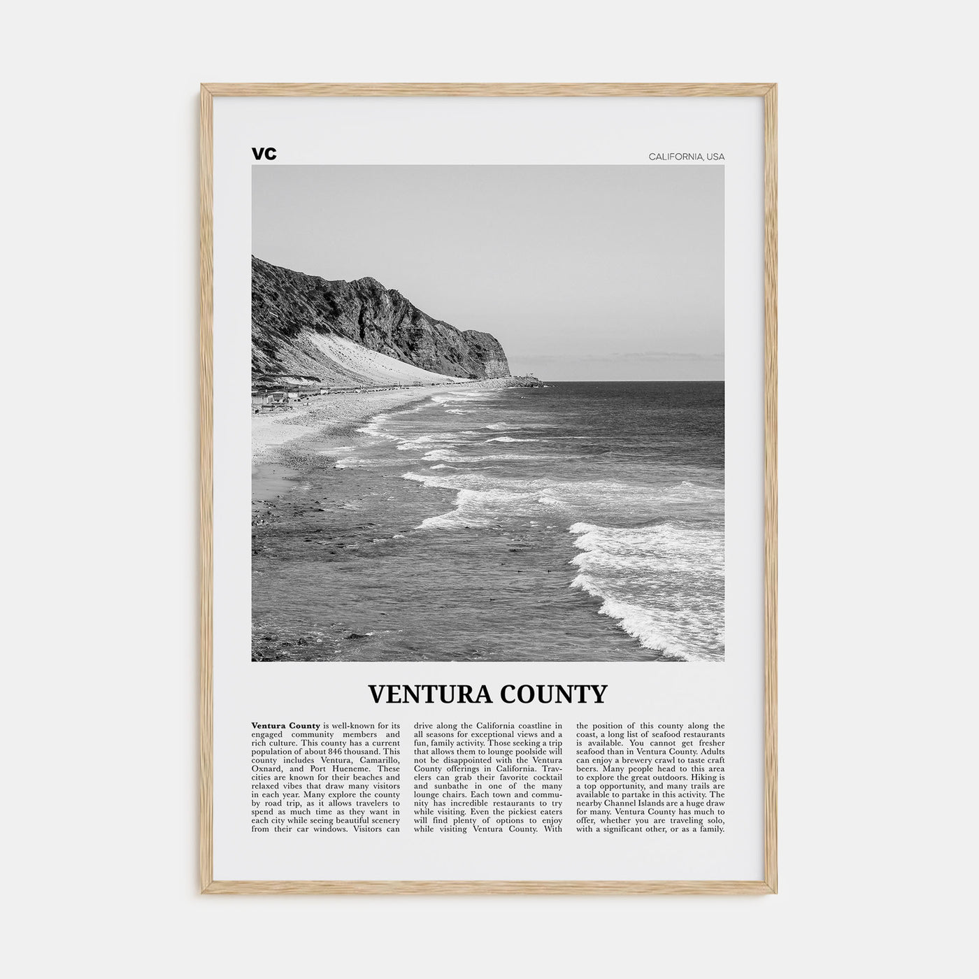 Ventura County Travel B&W Poster