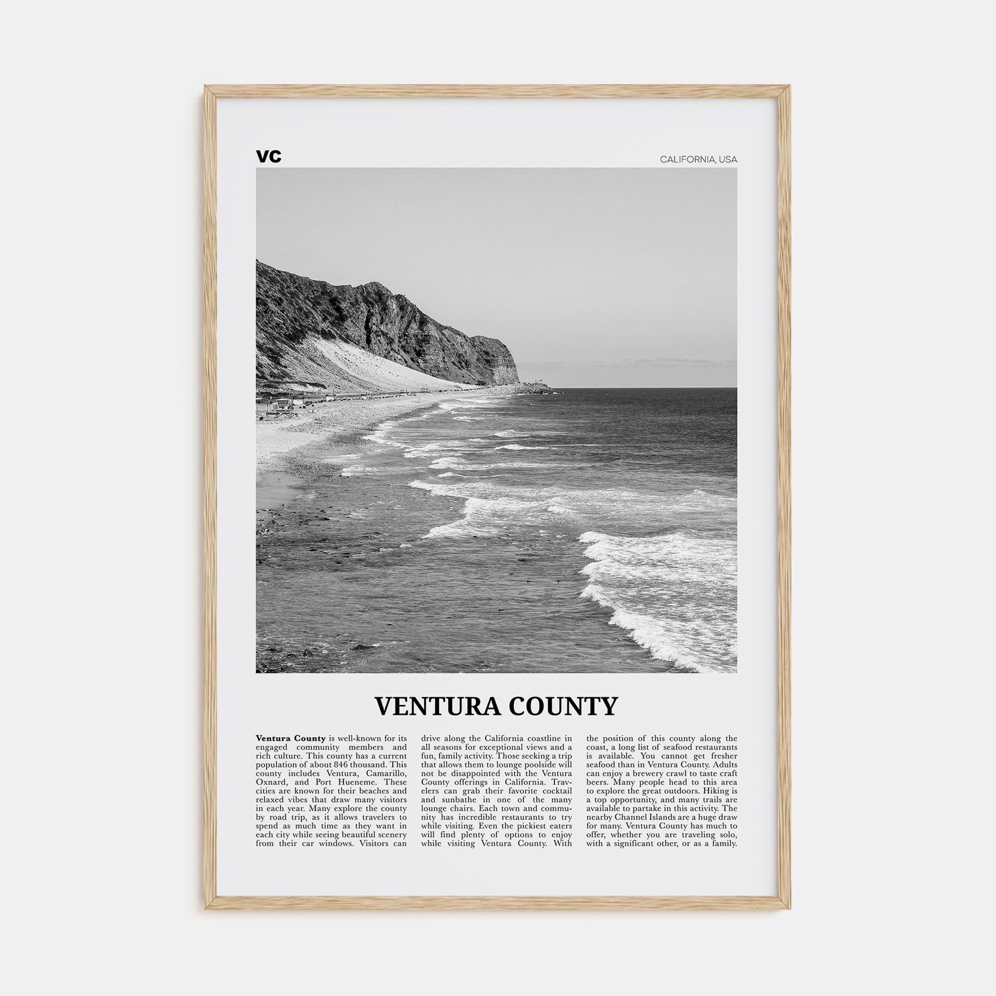 Ventura County Travel B&W Poster