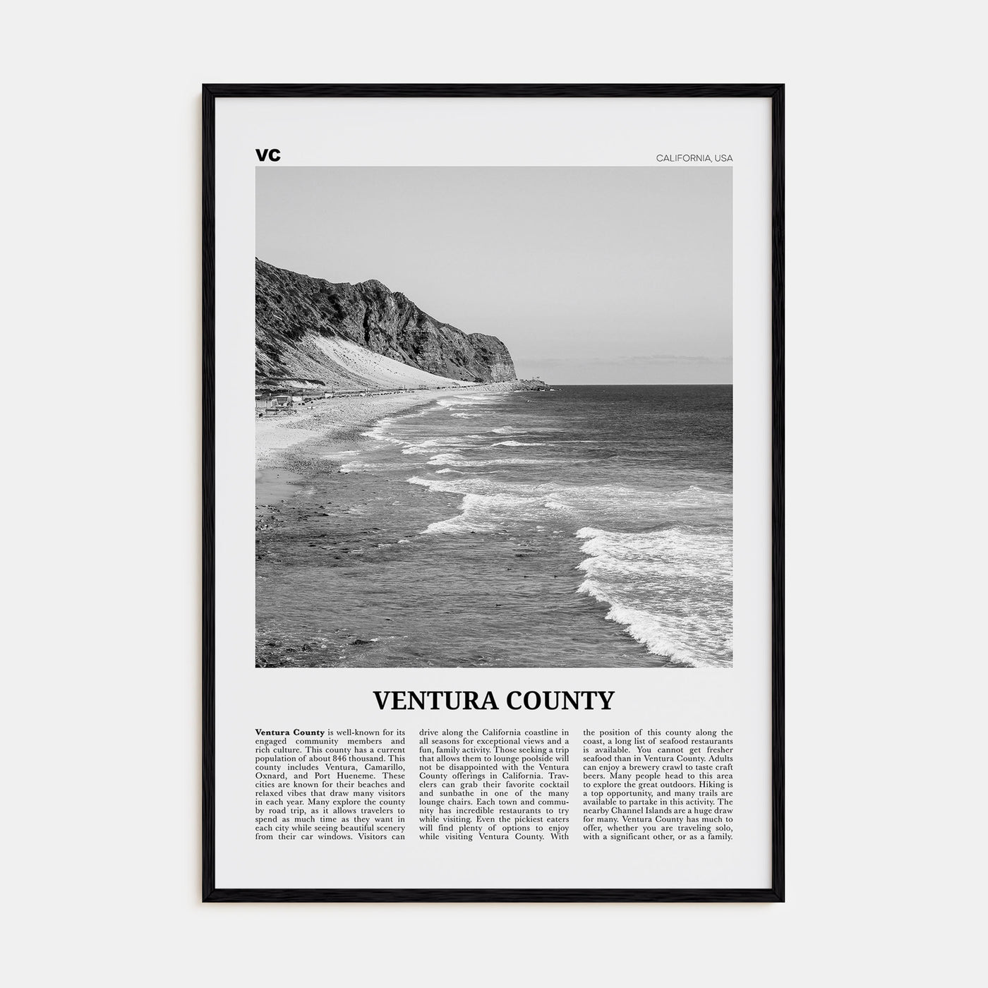 Ventura County Travel B&W Poster
