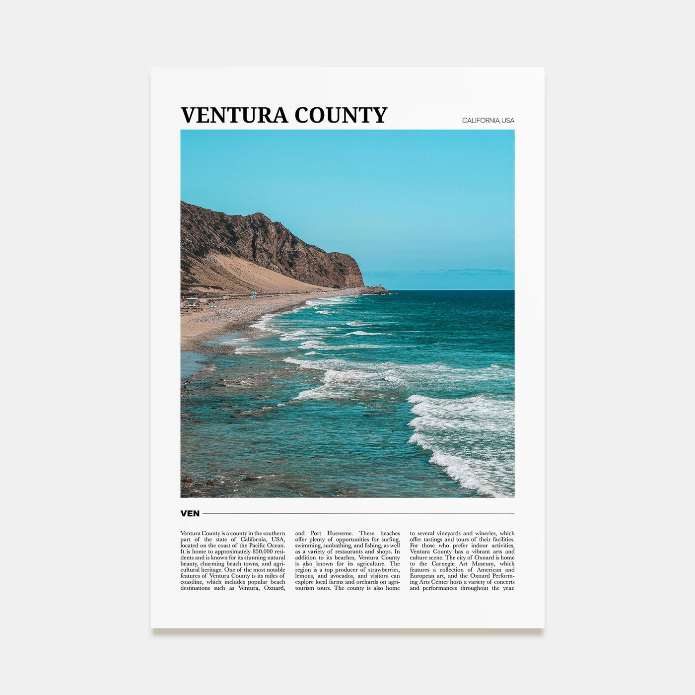 Ventura County Travel Color Poster