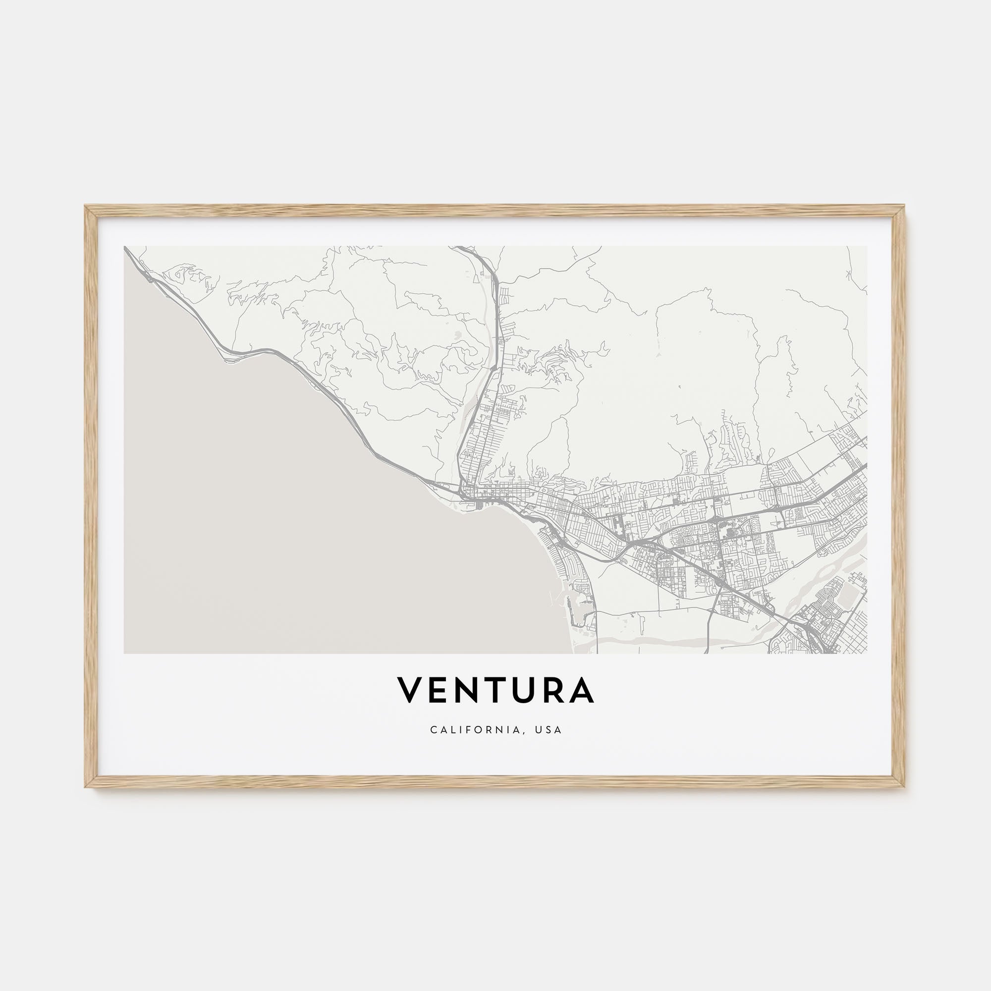 Ventura Map Landscape Poster