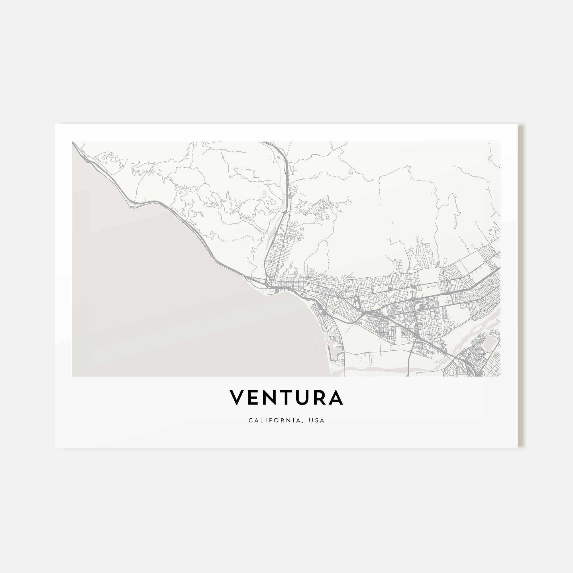 Ventura Map Landscape Poster